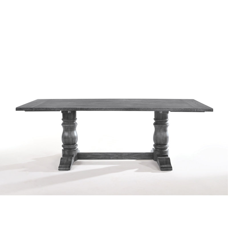 Table de salle à manger à finition grise patinée, Gris