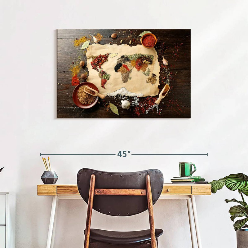 Yarlin Spices World Map, 24" H x 36" W