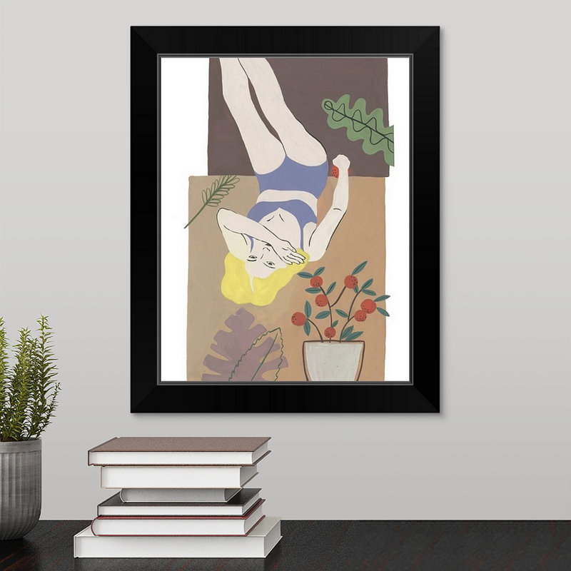 « novogratz », reproduction d’art encadrée, "tropiques ii", H 18 po x l 15 po x P 1 po, Cadre noir