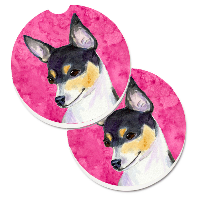 Sous-verre barbu collie voiture, Chihuahua noir