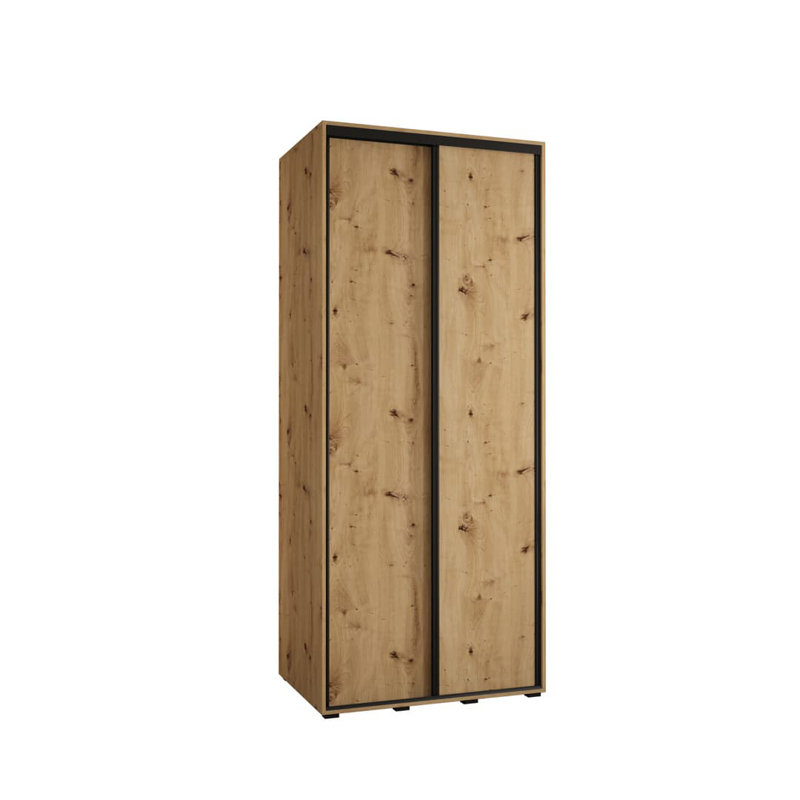 Cayleen 2 Door Manufactured Wood Wardrobe, Oak Artisan