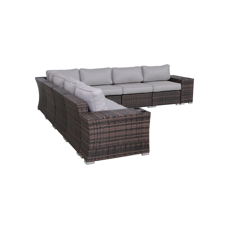 Ensemble de conversation modulaire 9 pièces avec coussins Biles