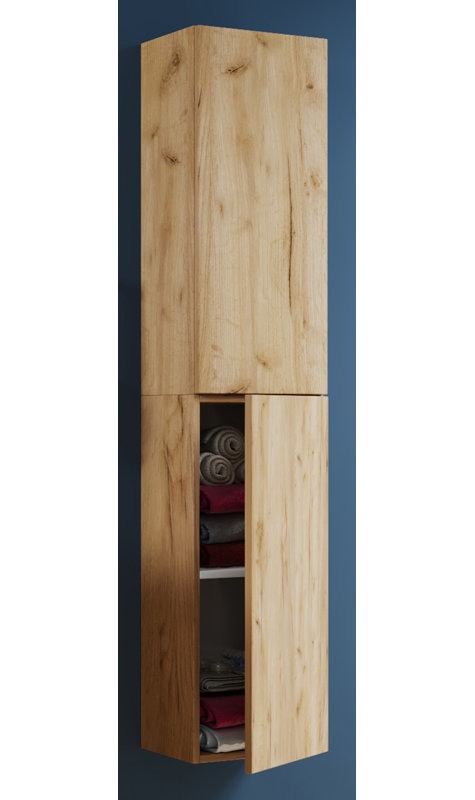 Aysheia Freestanding Bathroom Cabinet, Natural sheesam wood