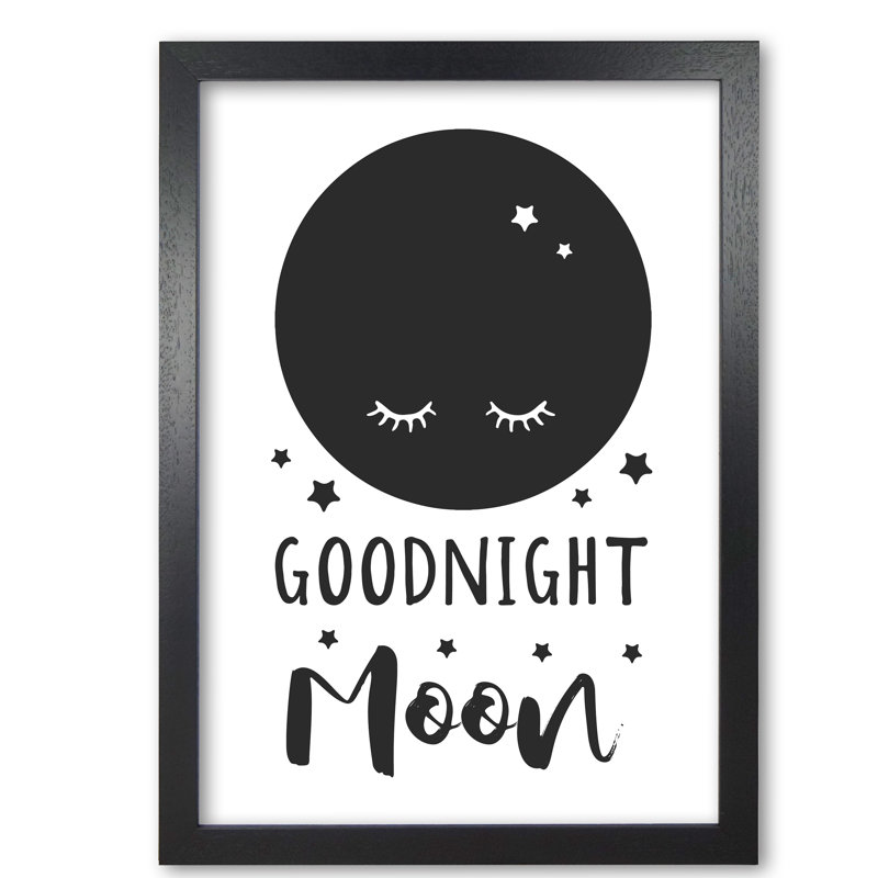 Goodnight Moon - Print, 85 cm H x 60 cm W x 5 cm D, Black Grain Frame