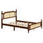 Wooden Bed With Rattan Headboard And Footboard-2124141204