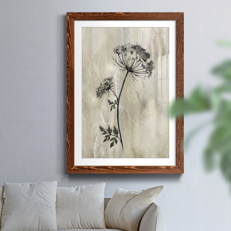 Sumi-e Silhouette I - Cadre photo, reproduction d'art sur papier, Papier avec cadre érable, H 31,5 po x l 23,5 po x P 1,5 po