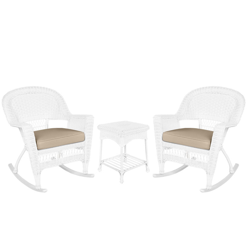 Ensemble de conversation 3 pièces Starner, Blanc, Brun clair