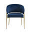 Chaises de salle à manger rembourrées en tissu moderne (ensemble de 2) - Chaises d'appoint à dossier incurvé en métal-889820742