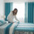 King Size 9-Piece Turquoise Paisley Bedding & Curtain Set (King) - Quilted Microfiber Bedspread + Sheer Curtains-117097380
