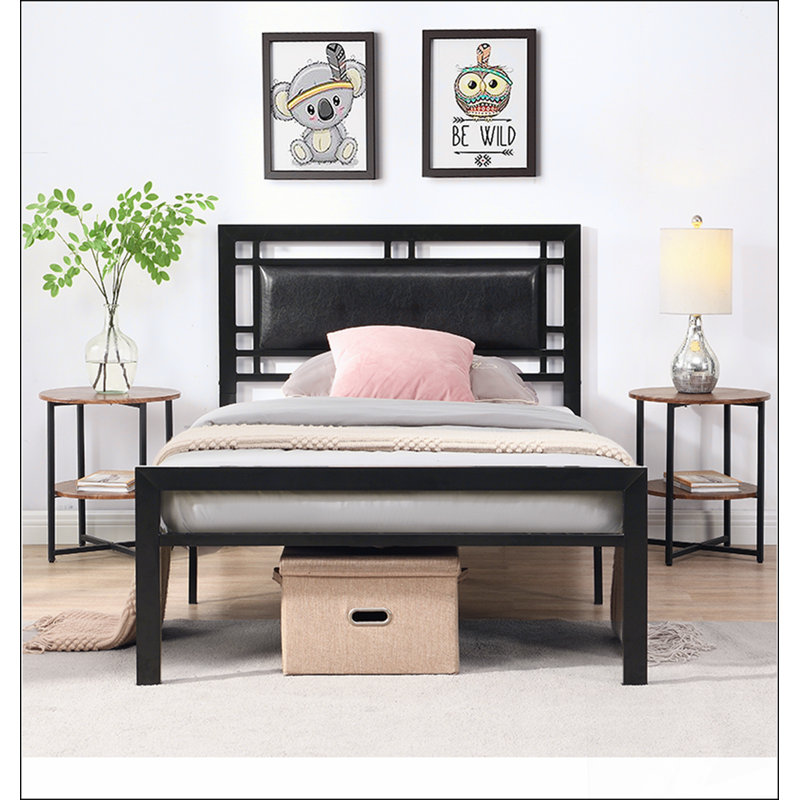 Système de base de lit en métal robuste, de style moderne et confortable pour toute chambre à coucher, assurant durabilité et stabilité