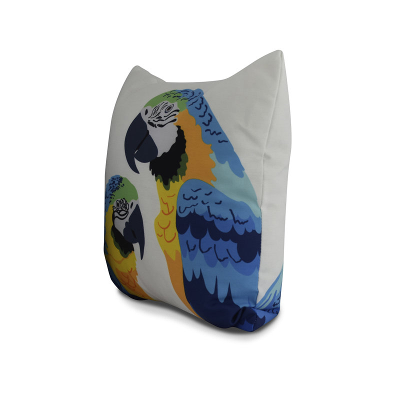 Cuban Flare Outdoor Reversible Throw Pillow, Mid Blue, 16" x 16"