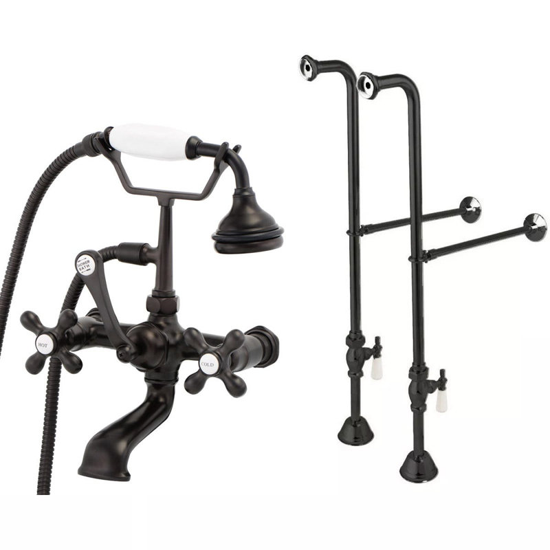 Floor Tub Spout with Diverter, Brown