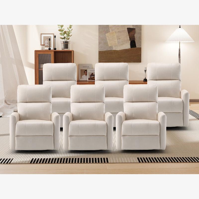 Ensemble de cinéma maison inclinable manuel pivotant de 30,7 po de large Radian (ensemble de 6), Beige