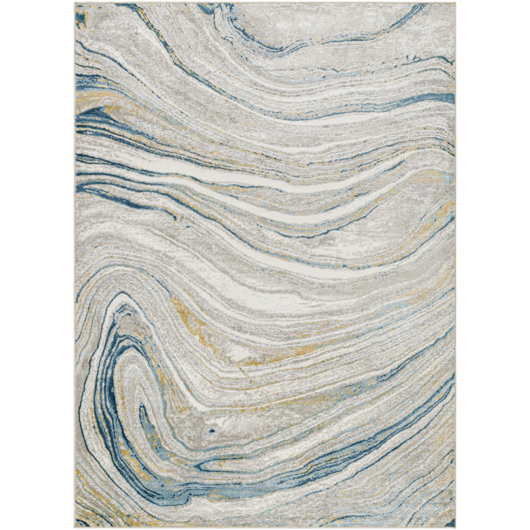 Emarrick Dieter Abstract Blue Area Rug