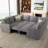 Seybert U Shaped Sofa Oversized Pullout Sofa Bed Modular Sectional Couch Convertible Sleeper-101957263
