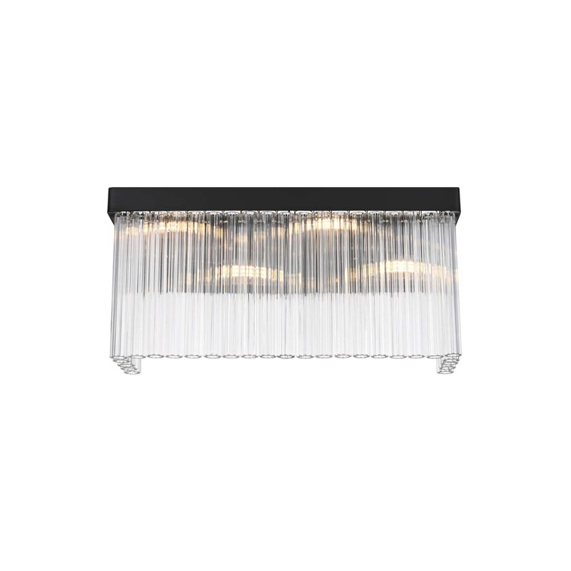 Harlow 19 inch Wall Sconce in Black, 9" H x 19.5" W x 5" D, Black, 4 Lights
