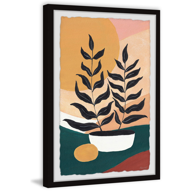 Potted Ferns - Single Picture Frame Painting, 61cm H x 41cm W x 3.81cm D