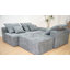 Canapé modulaire en chenille avec repose-pieds et coussins Happer