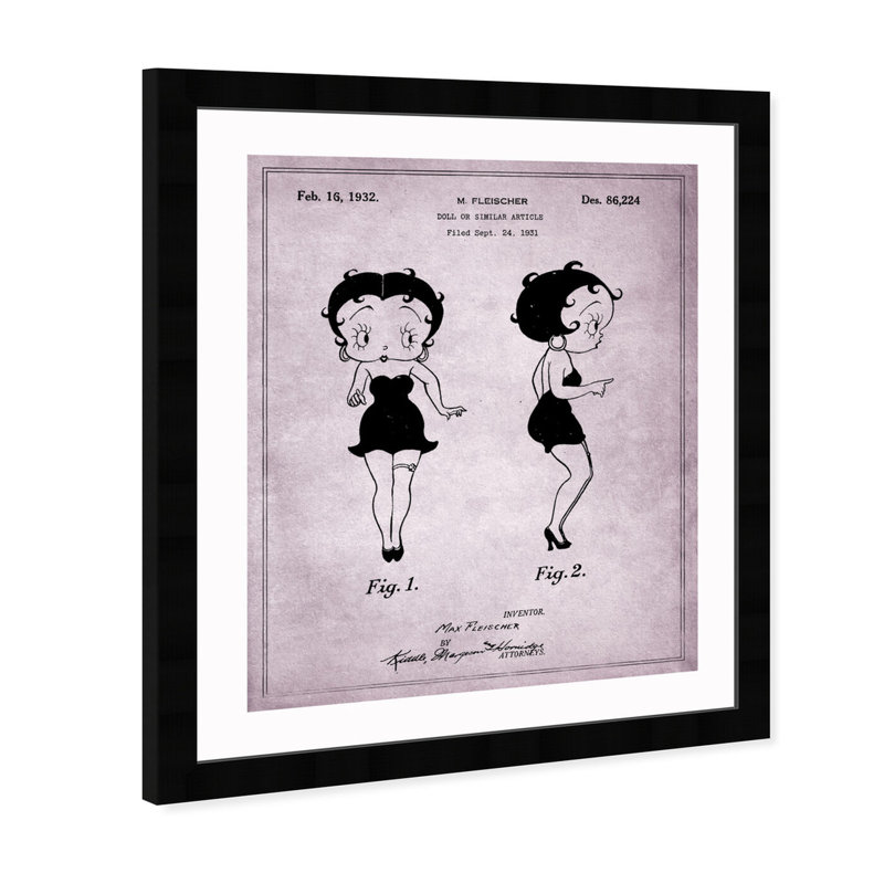 Betty Boop 1932, reproduction d'art graphique sur toile tendue, H 20,5 po x l 17,5 po