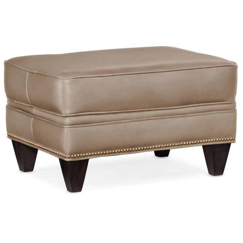 Reddish Ottoman, French Natural, Plantation, Rio Mineral Genuine Leather