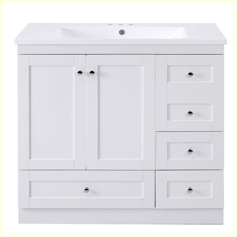 Meuble-lavabo autoportant moderne avec lavabo Modern, Blanc