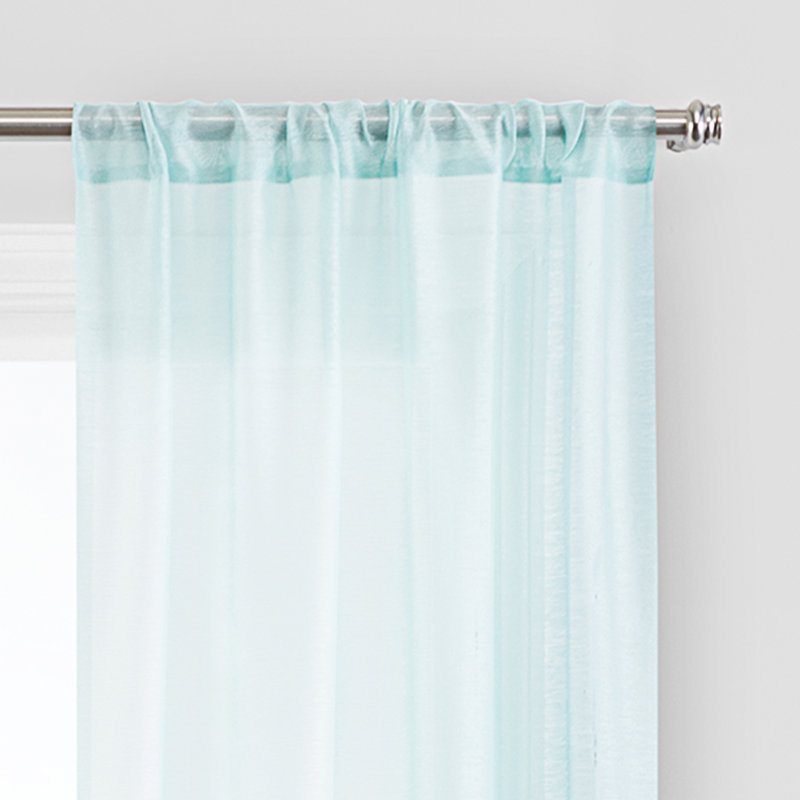 Vue Snow Voile Sheer Curtain Panels, (6) 37 In X 95 In, Multi-Pack Panels, 6 Window Curtains, Blue, 37" W x 95" L, Blue