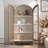 White + Brown + Gold Solid + Manufactured Wood + Glass + Iron Display Cases