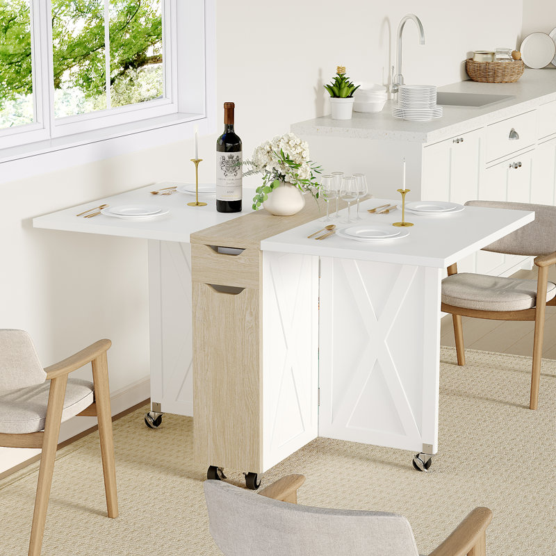 Table de salle à manger extensible, White/Wood
