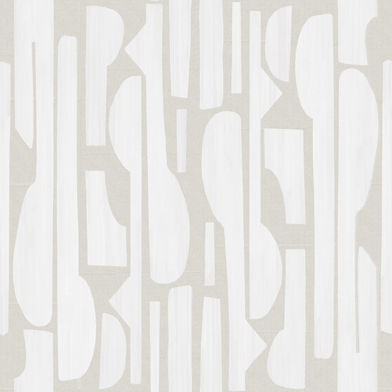 Murale 4 panneaux l 9,1 po x l 109,2 po linen tapisserie Blaze, Blanc