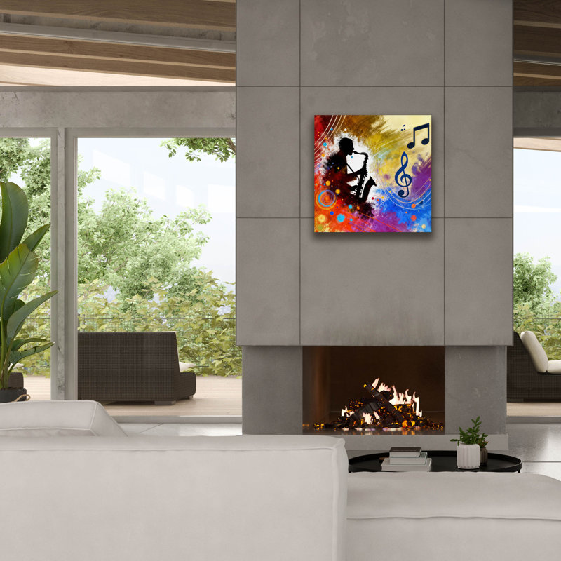  «Sax Player» par Rey Klimt, art mural sur toile