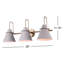 Salem 3-Light Dimmable Grey/Brass Vanity Light