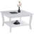 White Square Coffee Table With Shelf