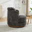 Fauteuil d'appoint pivotant en chenille de 33,8 po de largeur avec appui-tête réglable et anneau décoratif en bois-133582538