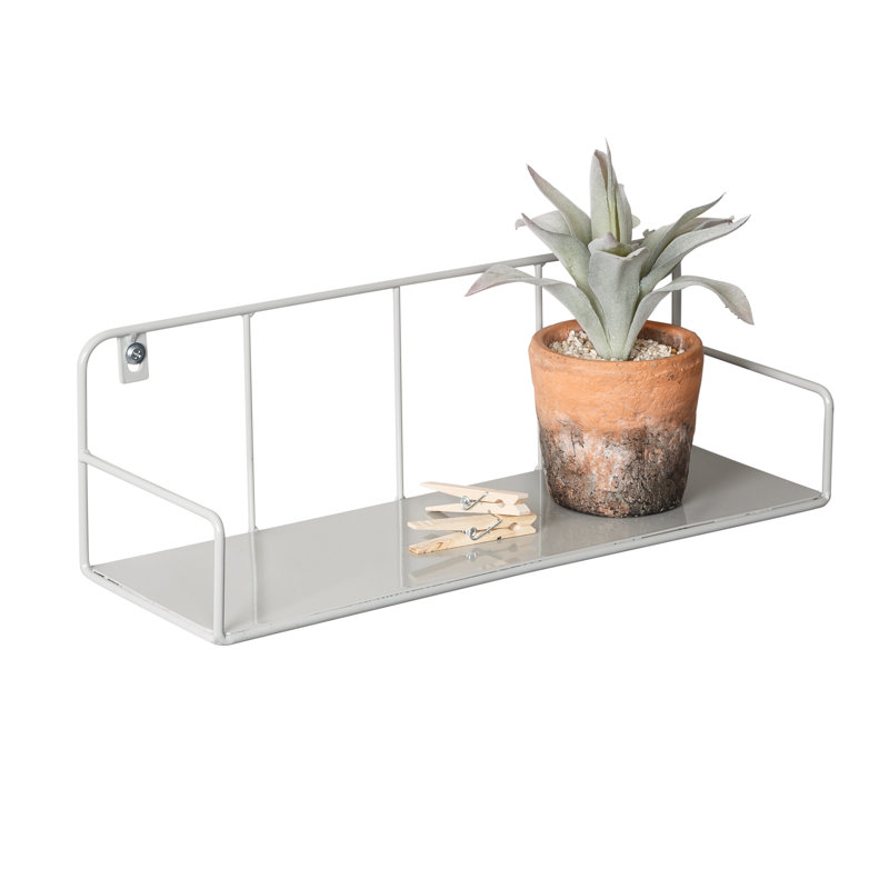 Metal Bracket Shelf, 6" H x 18" W x 6" D, Gray