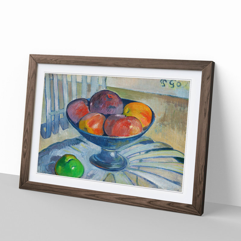 Fruit Dish on a Garden Chair by Paul Gauguin - Framed Print, Walnut Framed, 48cm H x 65cm W x 2cm D