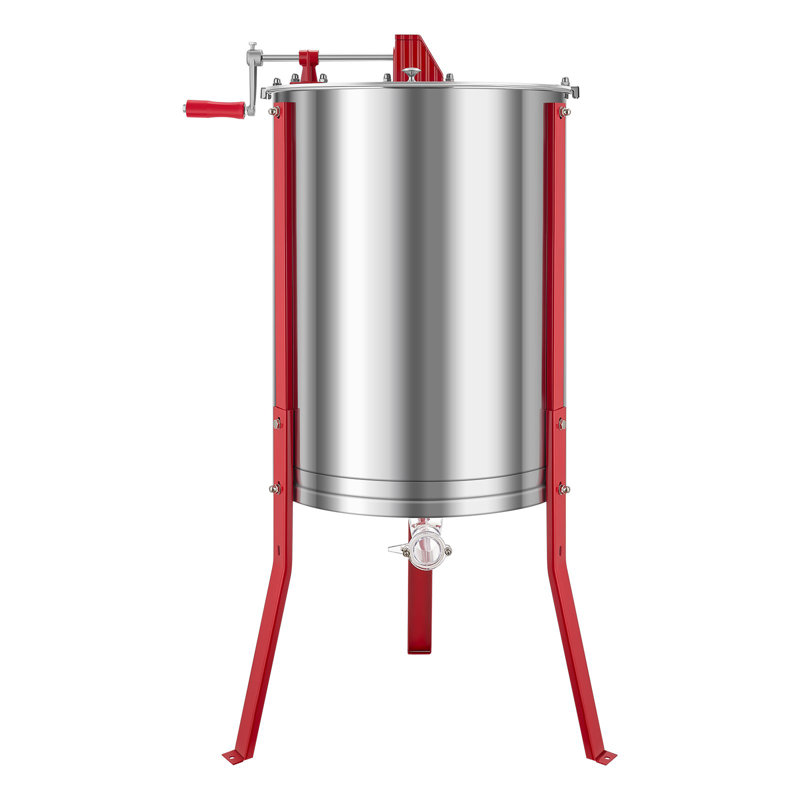 Extracteur de miel manuel, extracteur de 3 cadres de filière, extracteur d'apiculture en acier inoxydable, tambour de nid d'abeille avec couvercle, équipement de centrifugation de rucher avec support à hauteur réglable