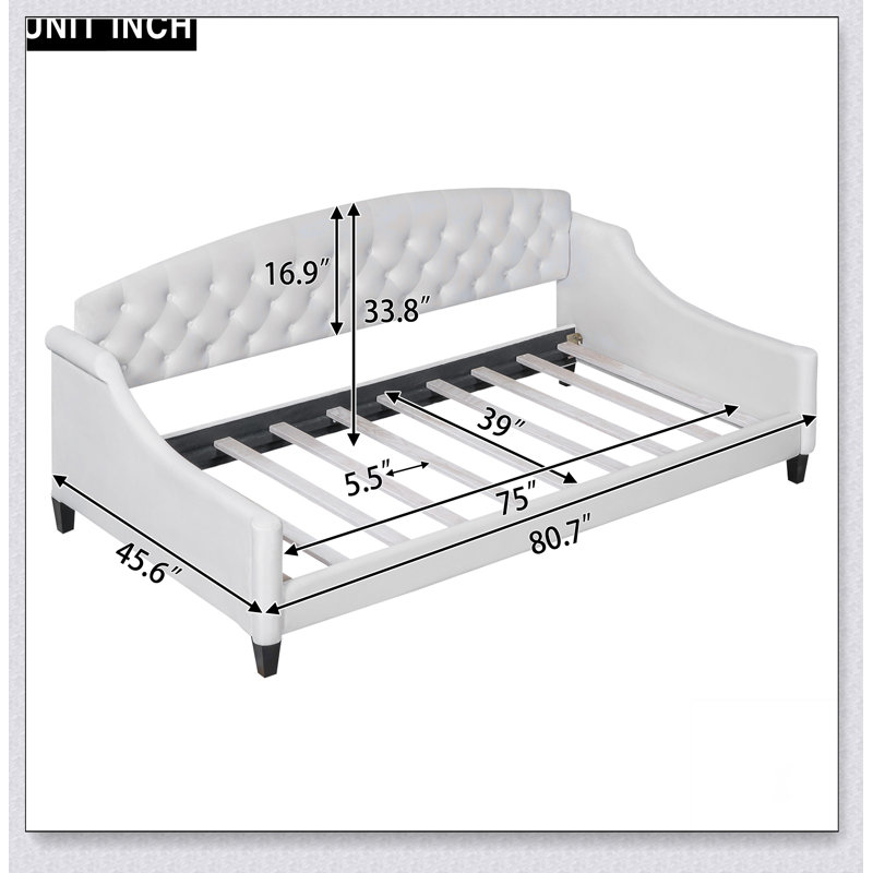 Modern Luxury Tufted Button Daybed, Beige, Twin
