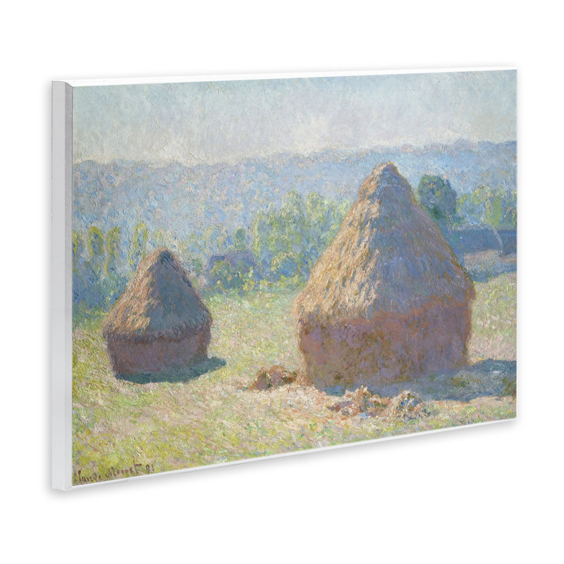 "Classic End Of Summer Haystacks", art mural par one1000paintings, H 10 po x l 15 po