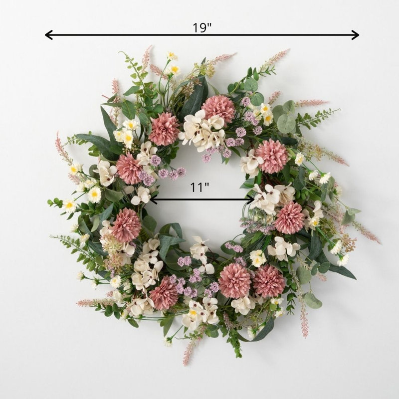 Couronne florale artificielle 19 po