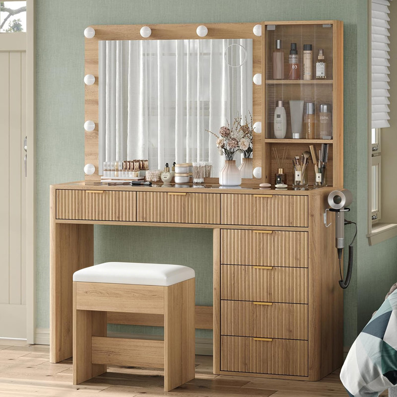 Tamya Dressing Table, Natural Oak