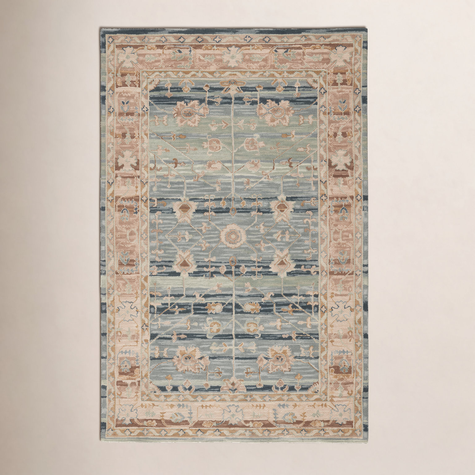 Corla Blue Hand-Tufted Wool Oriental Rug, Rectangle 8' x 10'