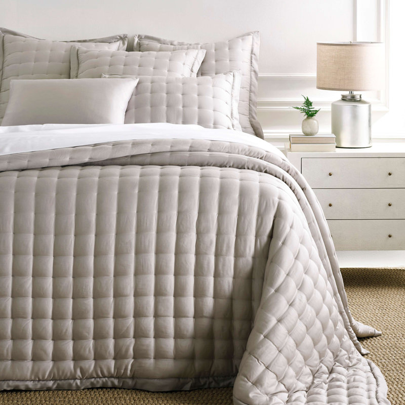 Silken Solid Puff Sham, Gray, King