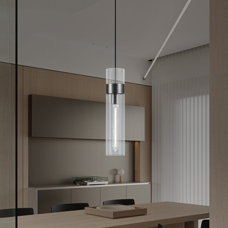 Luxury 1-Light Pendant Light, Matte Black