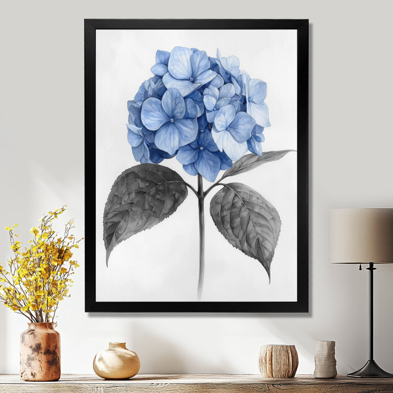 Guildford - Floral Wall Art, Noir, noir, noir, noir, H 20 po x l 12 po, Reproduction encadrée d'une seule photo