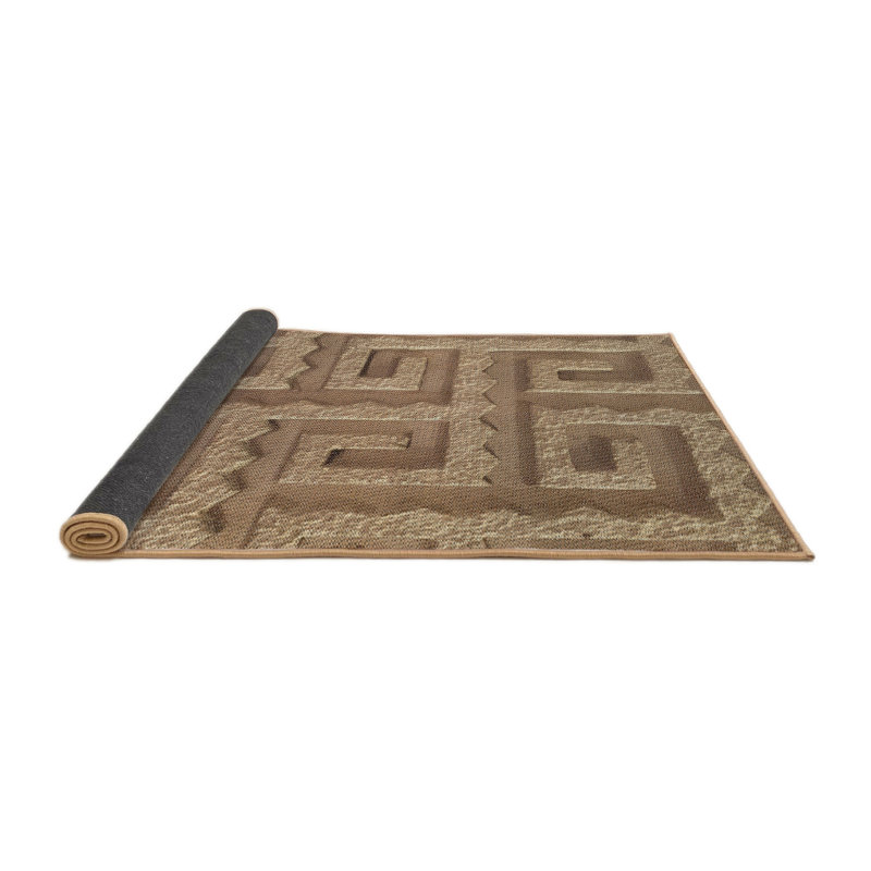 Tapis de zone olive à motifs, Rond 3 pi