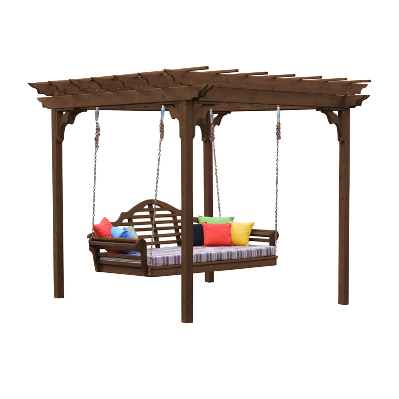 Pergola en bois massif, Teinture champignon, 8 pi L 6 pi. D