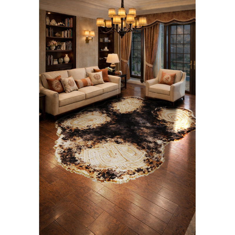 Tapis vert tissé à motif floral lavable Mosso, 2'6" x 4'11"