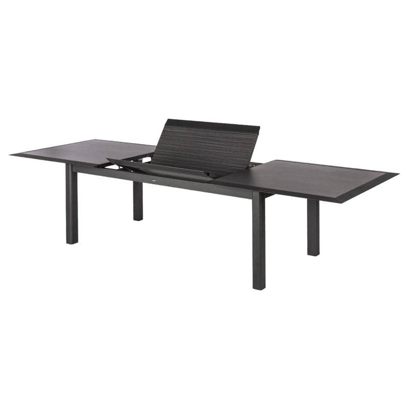 Kalem Rectangular Wood Metal Extendable Outdoor Dining Table , 216cm cm W 115cm cm D