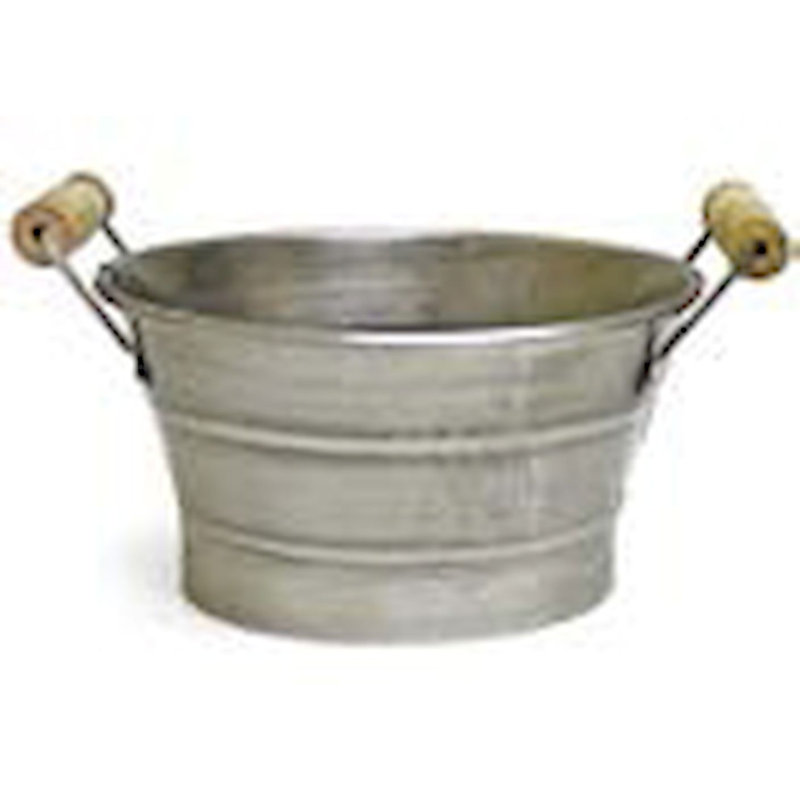 Ebern Designs Bucket, 5" H x 9" W x 9" D, Silver