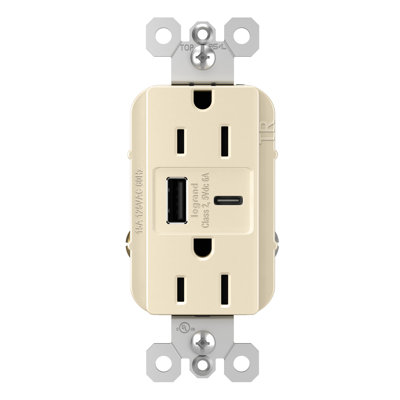 Legrand Radiant 15 Amp Tamper-resistant Ultra-fast Usb Type A/c Outlet